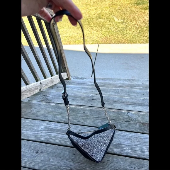 NWT Wild Fable Triangle Rhinestone Black Crossbody Handbag - Picture 12 of 16